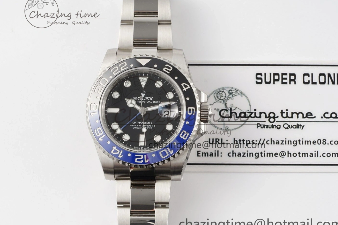 1218 Sleek GMT-Master II 126710 BLNR Blue Black Ceramic Clean Factory Best Edition on Oyster Bracelet DD3285 CHS 1990